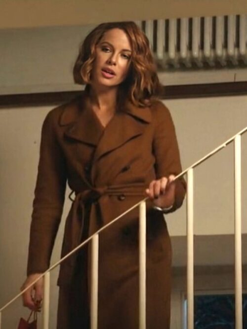 Canary Black 2024 Kate Beckinsale Brown Coat