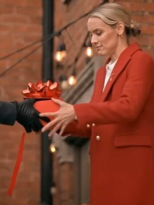 The Christmas Charade 2024 Rachel Skarsten Red Coat
