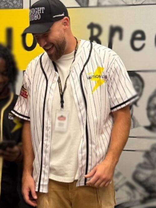 Travis Kelce White Pinstripe Jersey