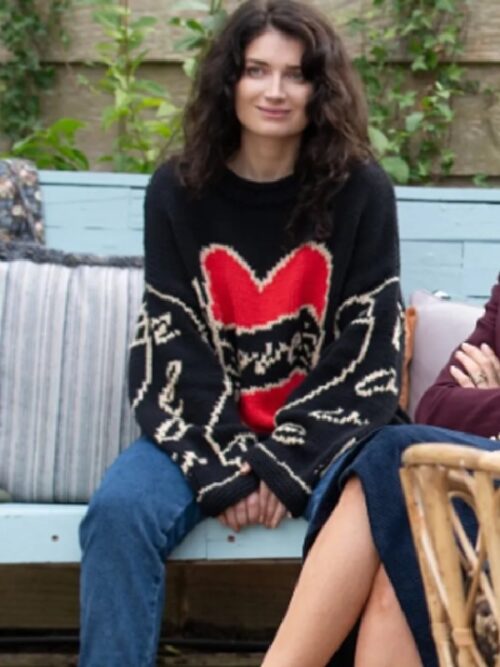 Bad Sisters S2 Eve Hewson Love Black Heart Sweater