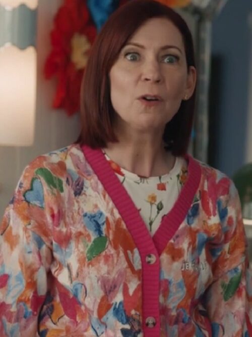 Elsbeth S2 Carrie Preston Painted Hearts Cardigan