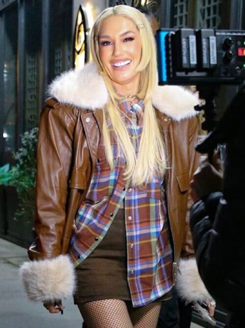 Gwen Stefani Brown Shearling Jacket