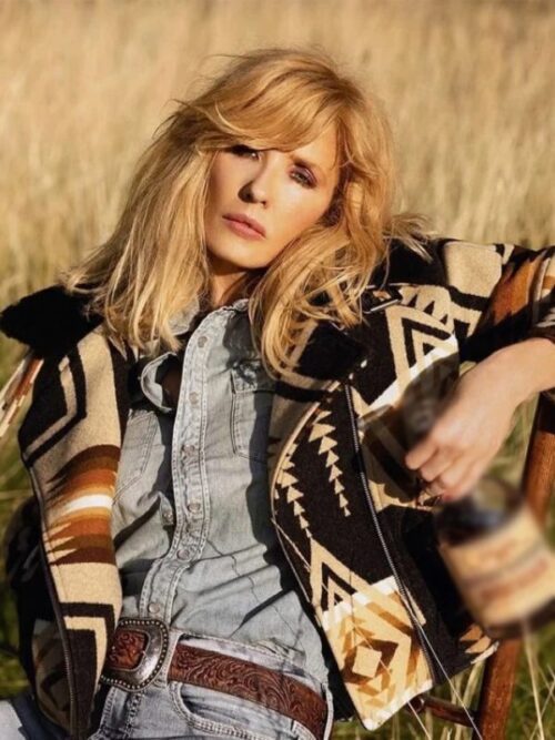 Kelly Reilly Shearling Collar Aviator Jacket