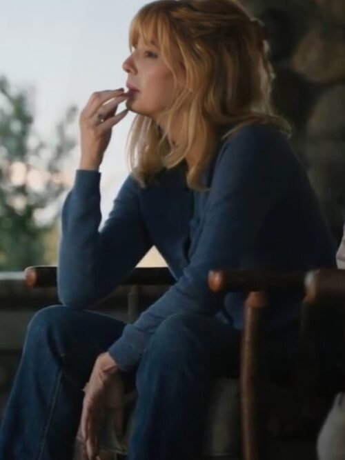 Kelly Reilly TV Series Yellowstone S05 Beth Dutton Blue Cardigan