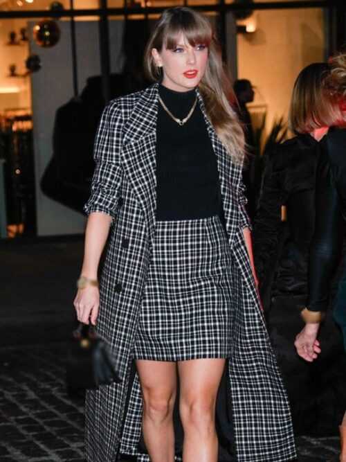 Taylor Swift NYC Girls Night Out Plaid Coat