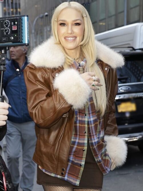 Gwen Stefani Brown Shearling Jacket