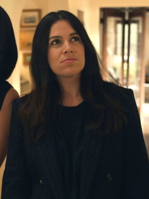 No Good Deed Abbi Jacobson Pinstriped Blazer