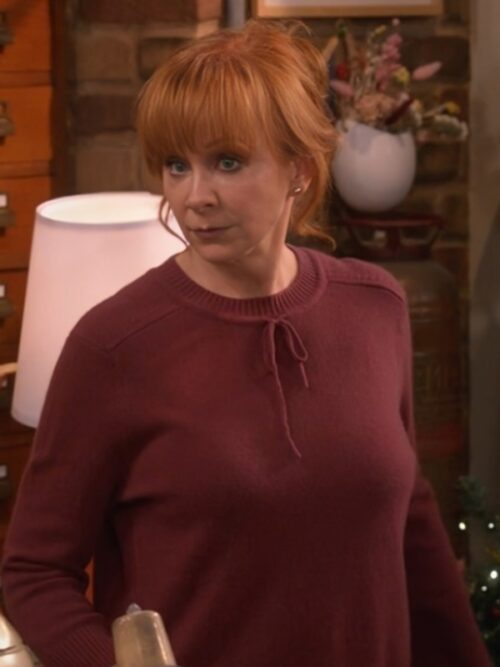Happy’s Place Reba Mcentire Burgundy Sweater