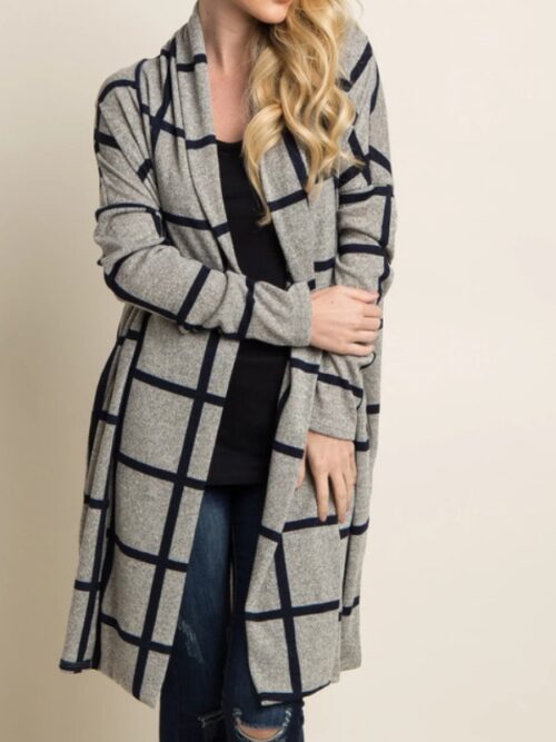No Good Deed S1 Teyonah Parris Windowpane Cardigan