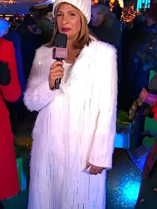 The Today Show 2024 Hoda Kotb White Embellished Coat