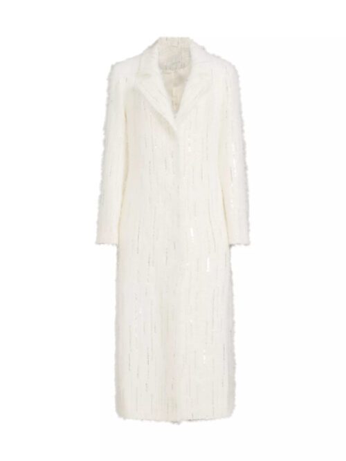 The Today Show 2024 Hoda Kotb White Embellished Coat