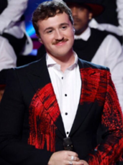 The Voice S26 Jeremy Beloate Red Sequin Fringed Blazer