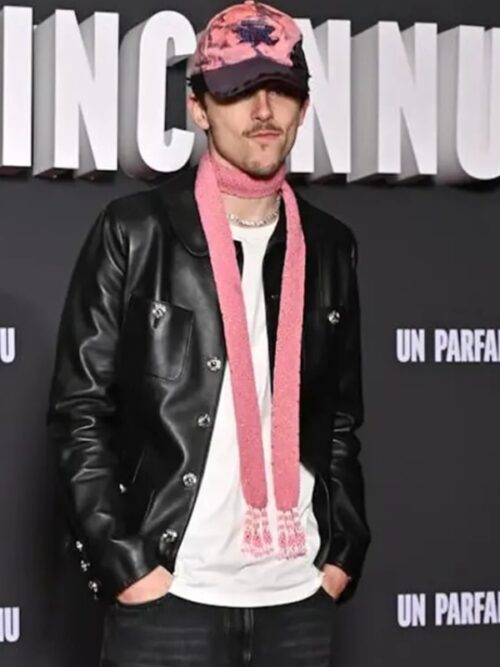 Timothée Chalamet Black Leather Jacket