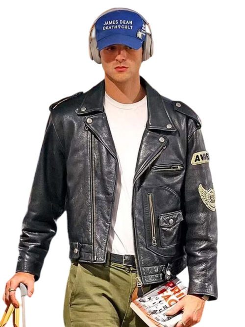 Jacob Elordi Black Leather Jacket