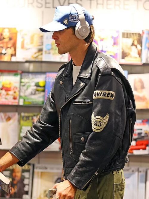 Jacob Elordi Black Leather Jacket
