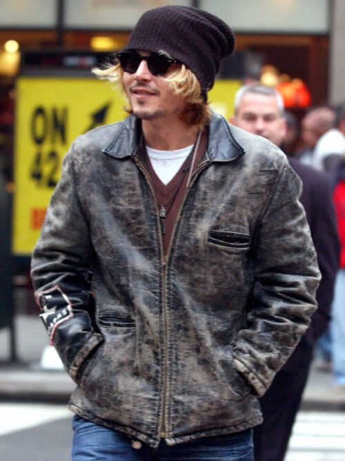 Johnny Depp Secret Window 2003 Distressed Leather Jacket