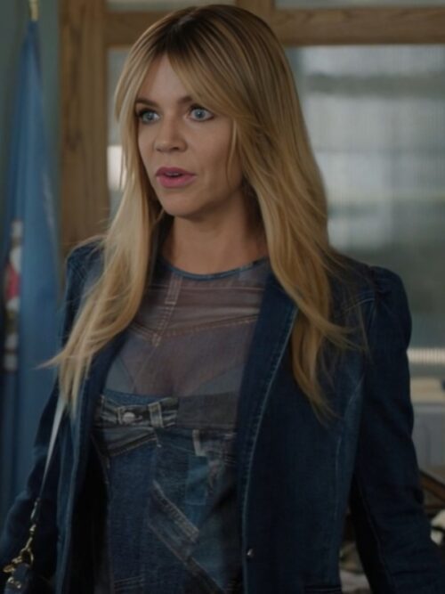 High Potential S01 Kaitlin Olson Blue Denim Blazer