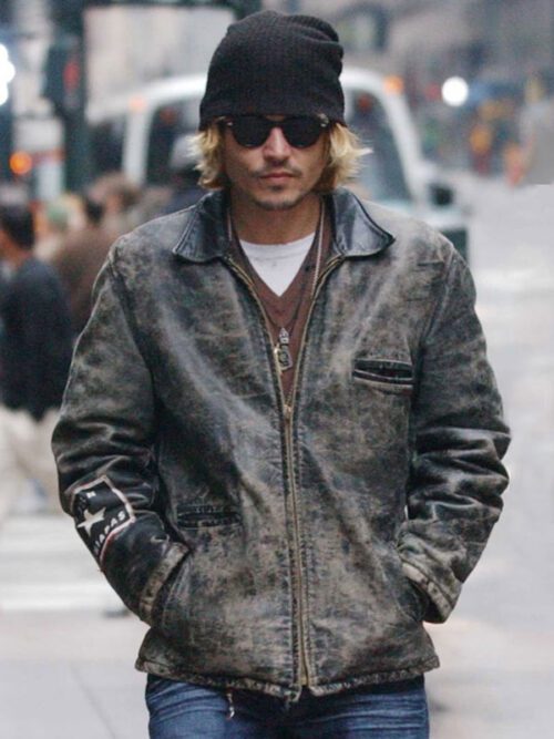 Johnny Depp Secret Window 2003 Distressed Leather Jacket