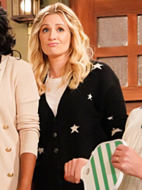 The Neighborhood Gemma Black & White Star Print Cardigan