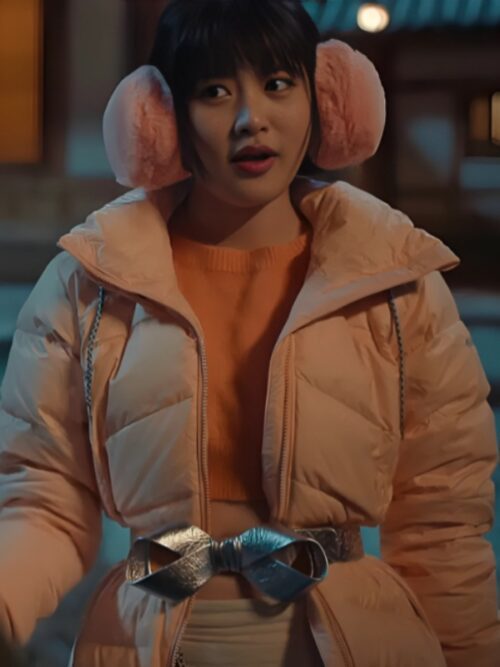 XO Kitty Han Bi Ryu Pink Puffer Coat