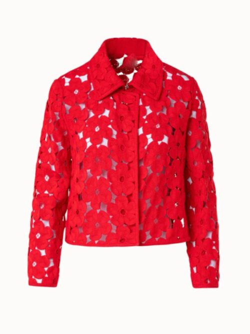 Elsbeth S2 Carrie Preston Floral Crochet Shacket