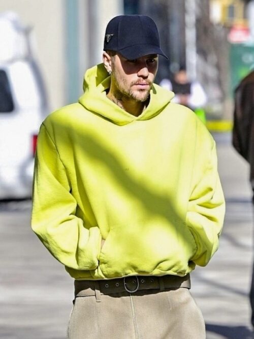 NYC 2025 Justin Bieber Yellow Hoodie