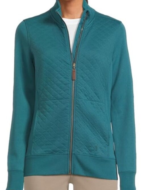 Matlock S1 Kathy Bates Quilted Turquoise Zip-Up Jacket