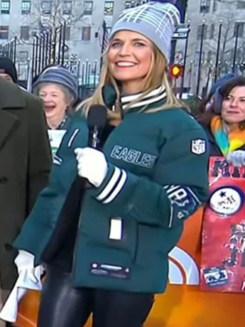 Savannah Guthrie The Today Show 2025 Green Puffer Eagles Jacket