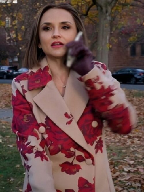 Sisterhood Inc. floral-patterned coat, as seen on Rachael Leigh Cook, perfect for a stylish look.