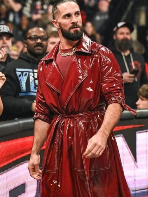 WWE Monday Night RAW Seth Rollins Leather Trench Coat – Black