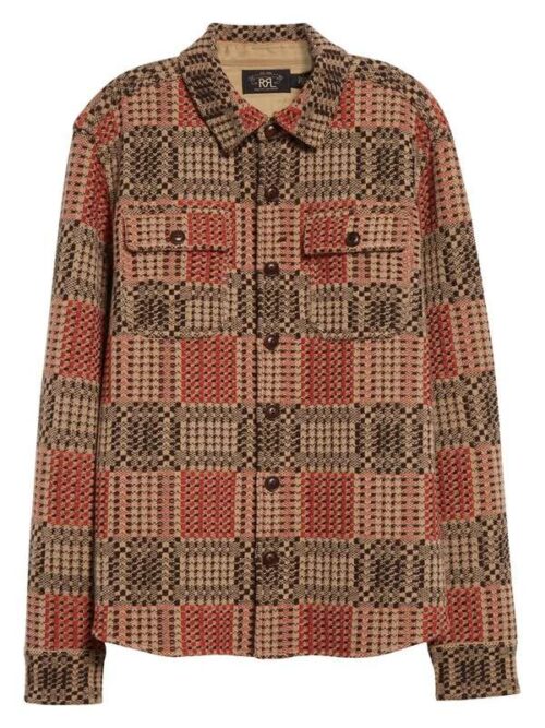 Seth McDale Will Trent Season 03 Scott Foley Brown Printed Shacket