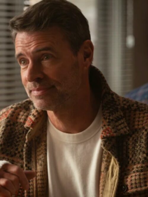 Seth McDale Will Trent Season 03 Scott Foley Brown Printed Shacket