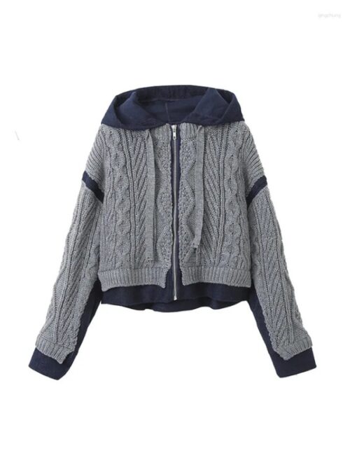 The Flip Off S1 Christina Hall Grey Zipper Cardigan