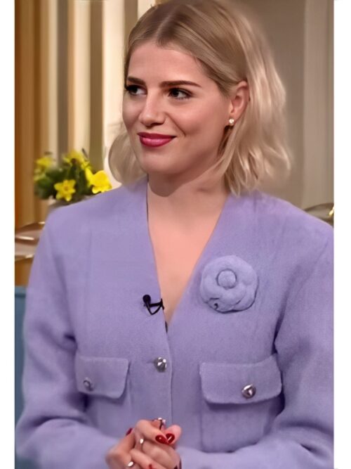 TV Show This Morning 2025 Lucy Boynton Wool Tweed Lilac Jacket