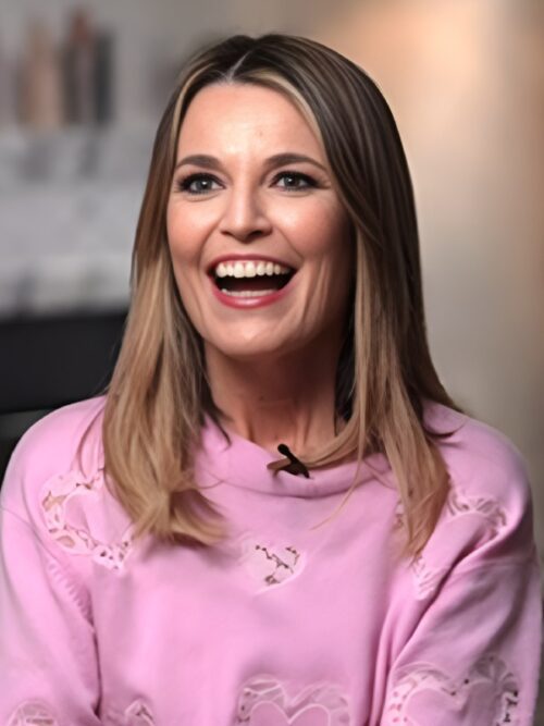 The Today Show 2025 Savannah Guthrie Pink Hearts Sweater For Women