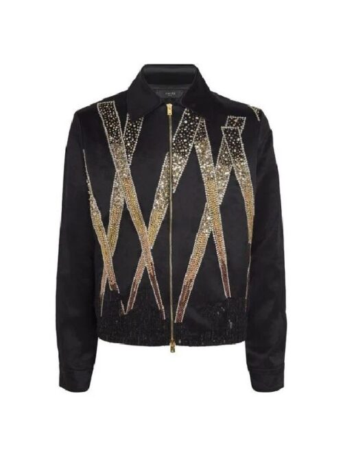 The Voice S27 John Legend Black Crystal Embellished Blouson jacket