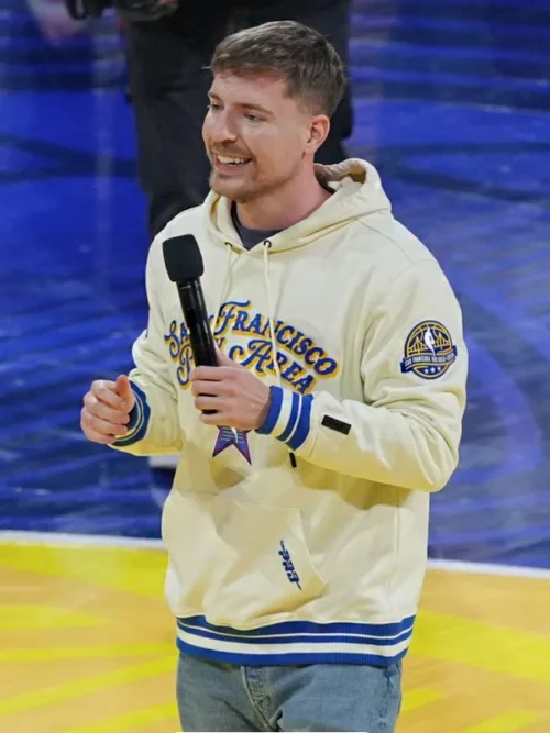 74th NBA All-Star Game 2025 San Francisco Bay Area MrBeast White Hoodie