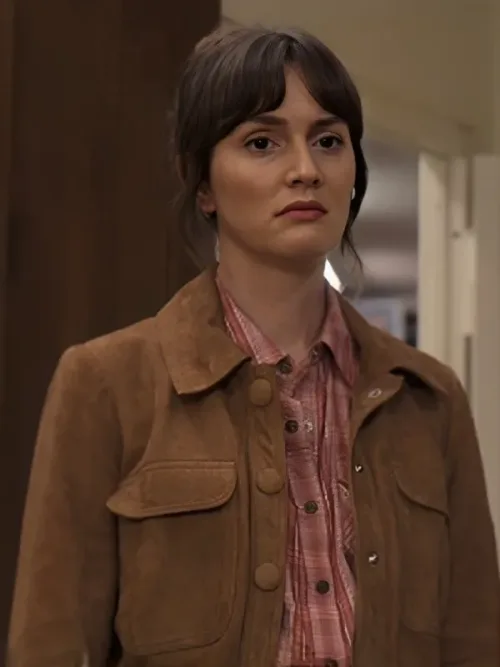 Lou Hickman TV Series Good Cop Bad Cop 2025 Leighton Meester Brown Jacket