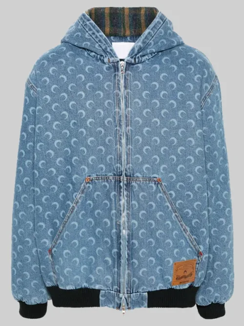 Timothee Chalamet Crescent Moon-Print Denim Jacket