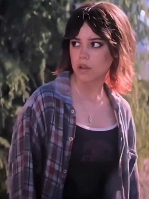 Jenna Ortega Death of a Unicorn Plaid Shirt featuring a vintage-style plaid design inspired by her look in the film.