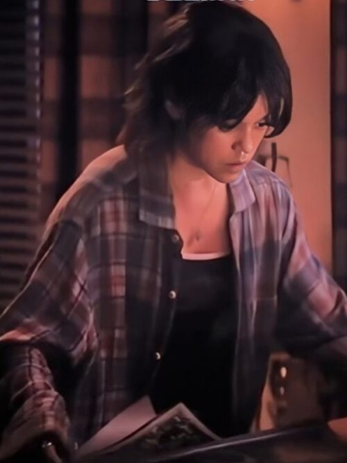 Jenna Ortega Death of a Unicorn Plaid Shirt with a cozy flannel look inspired by her iconic movie wardrobe.