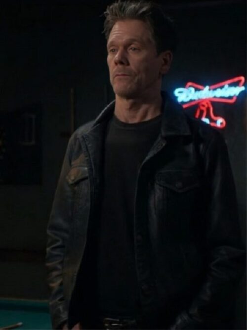 The Bondsman Kevin Bacon Leather Jacket with sleek, classic design and rugged leather finish.